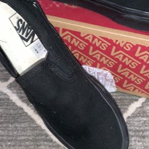 NEW black slip on vans
